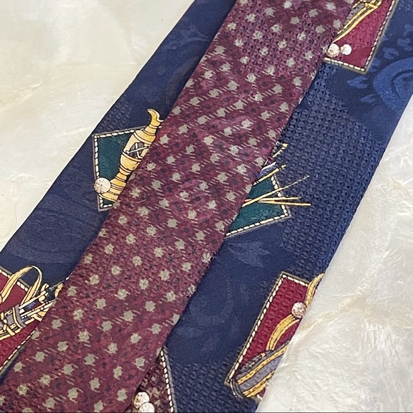 Vtg Blue Golf Bag Golfer Men’s Silk Tie Made USA - Picture 8 of 11